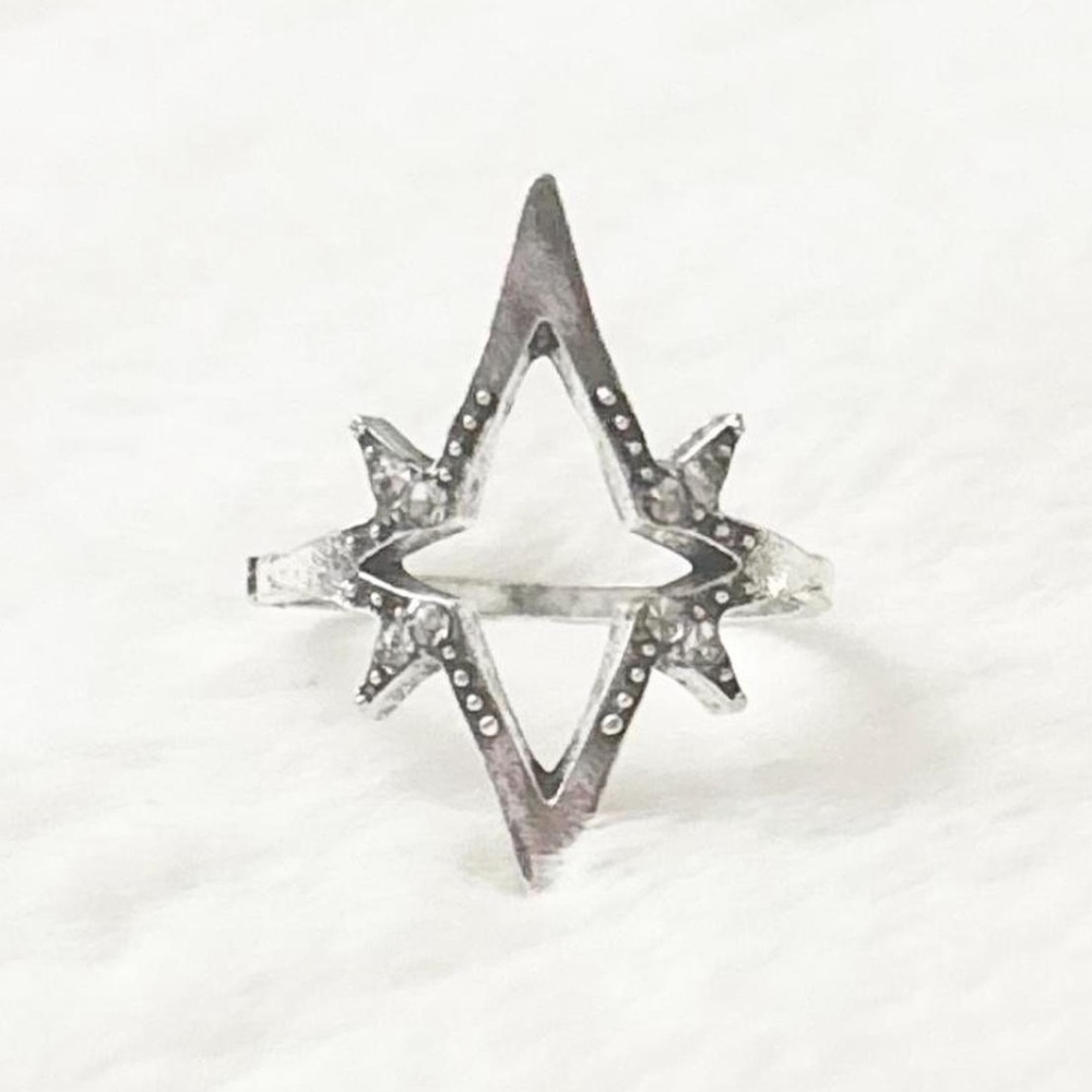 5/$15 🩷 MUST BUNDLE Silver Starburst Openwork Ring - Women Jewelry